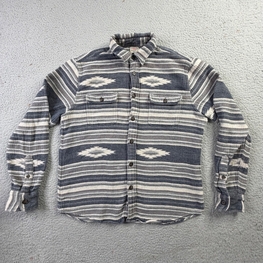 Faherty Doug Goodfeather Aztec Print Southwestern Flannel Long Sleeve Shirt L